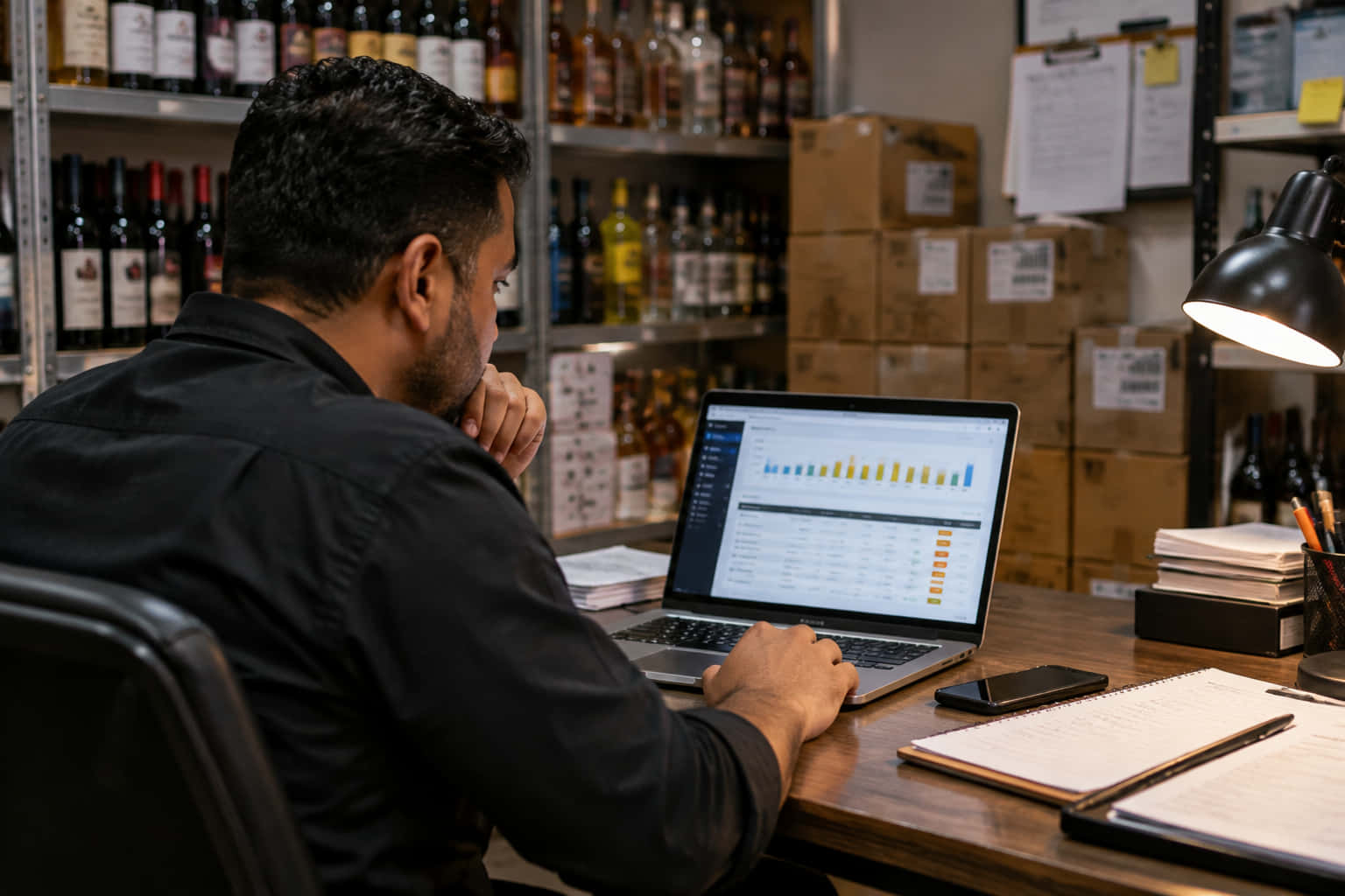 Store manager reviewing a refusal register and delivery reports in a liquor delivery app admin panel